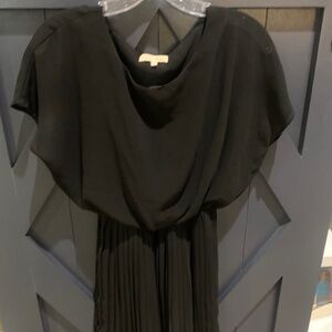 Lush Black Pleated Dress